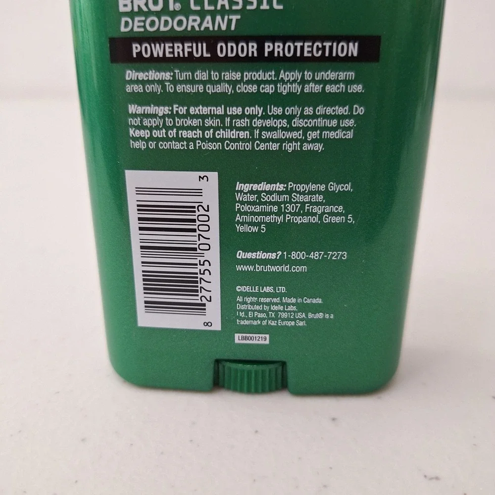 Discontinued Brut Classic Deodorant Antiperspirant Original Formula NOS, 2 PACK